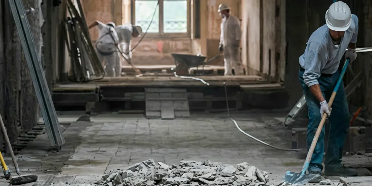 fire damage restoration professionals performing structural cleanup and restoration after a fire in Louisville, KY