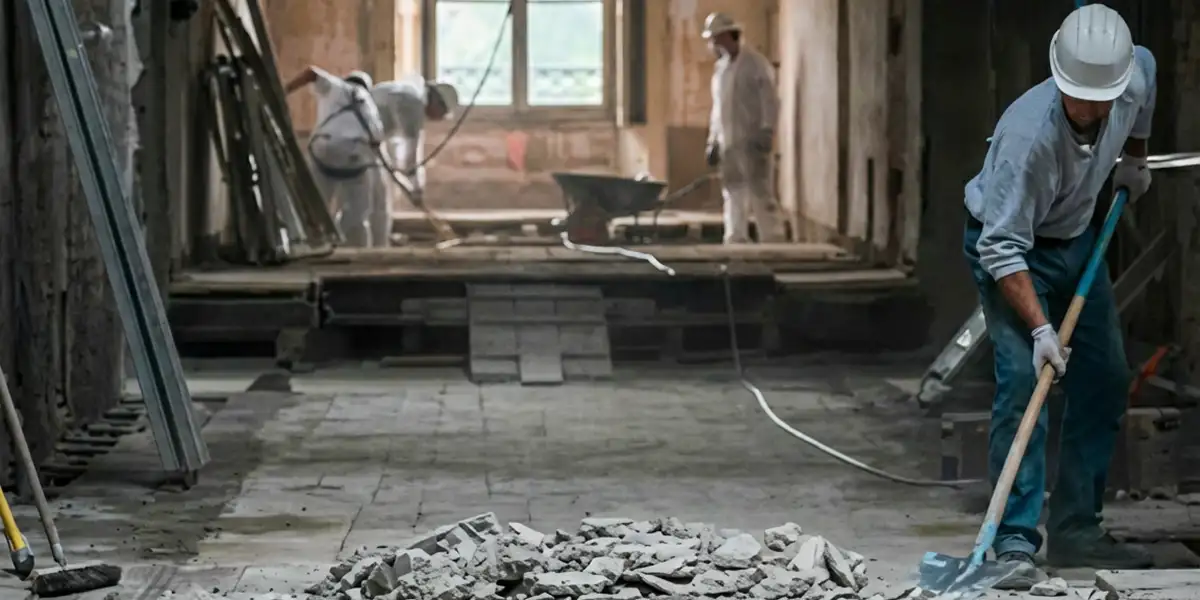 fire damage restoration professionals performing structural cleanup and restoration after a fire in Louisville, KY